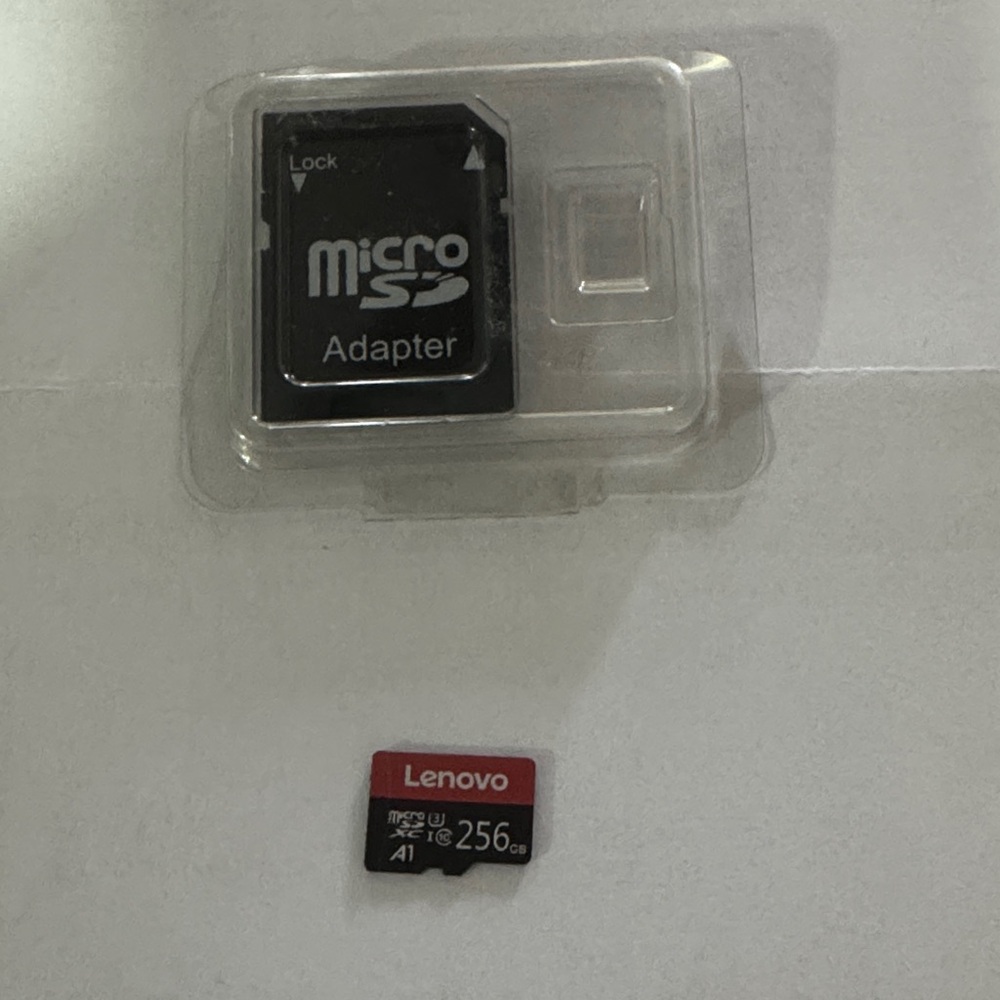 Lenovo Red and Black MicroSD Card with Adapter